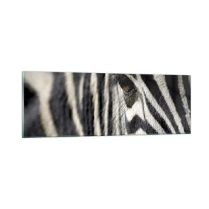 Tablou pe sticlă - Portret cu dungi - 90x30 cm