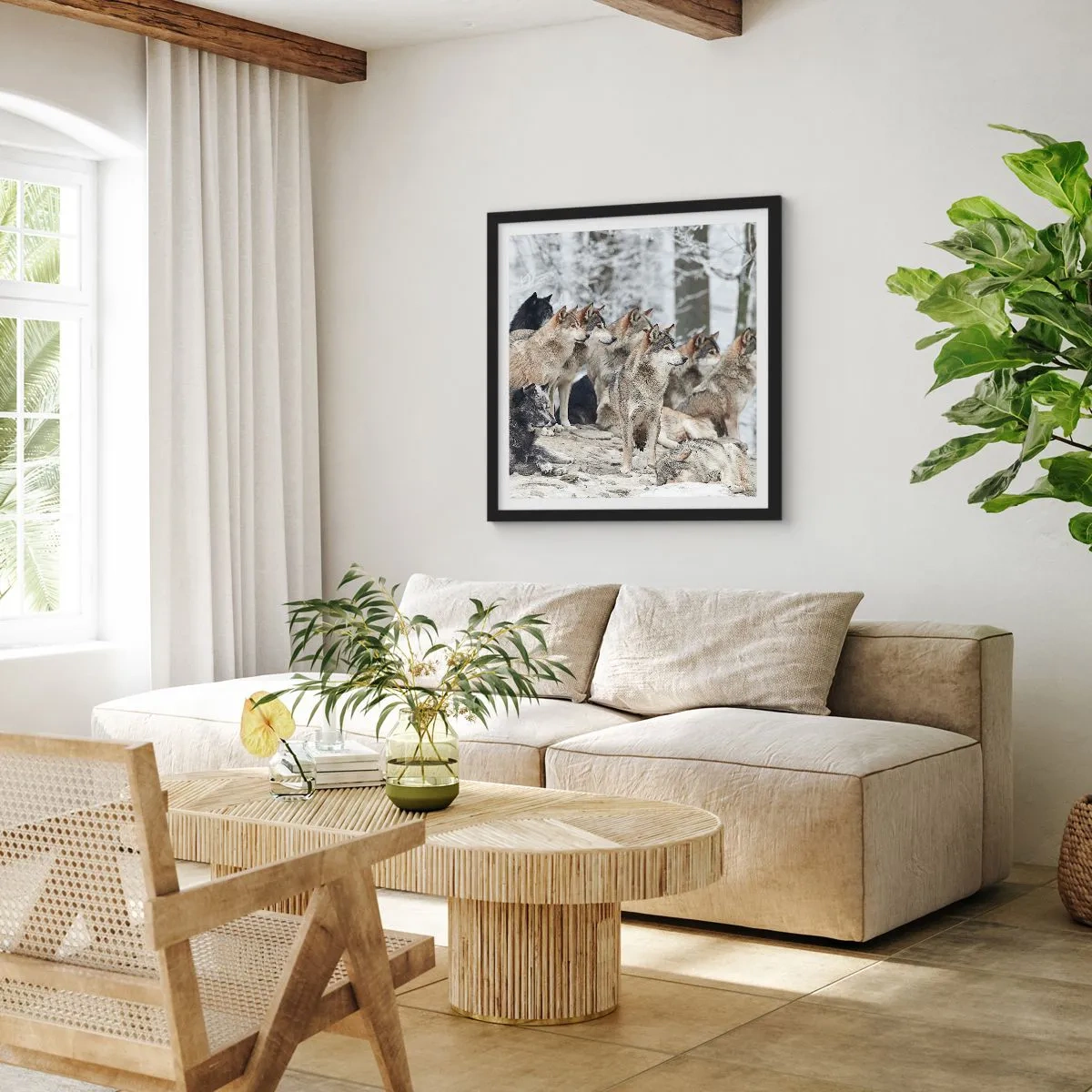 Poster în ramă neagră - Familie și prieteni - 40x40 cm