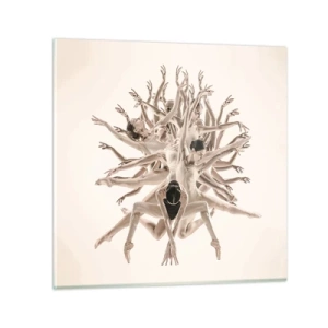 Tablou pe sticlă - Înflorirea în dans - 30x30 cm