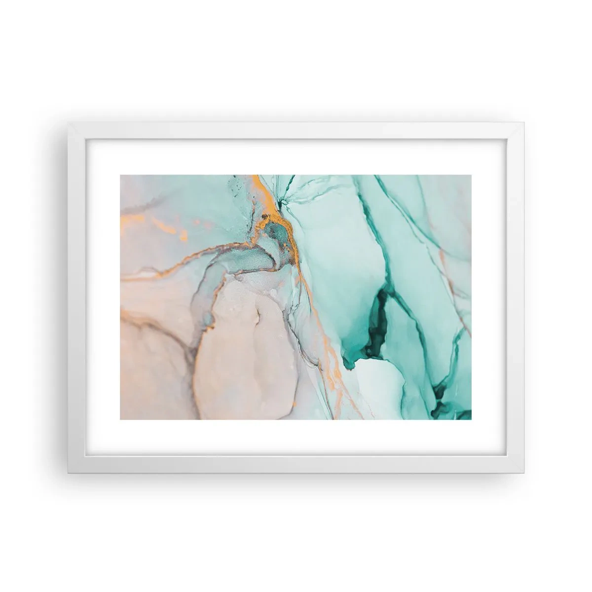 Poster în ramă albă - Dansul formelor și al culorilor - 40x30 cm