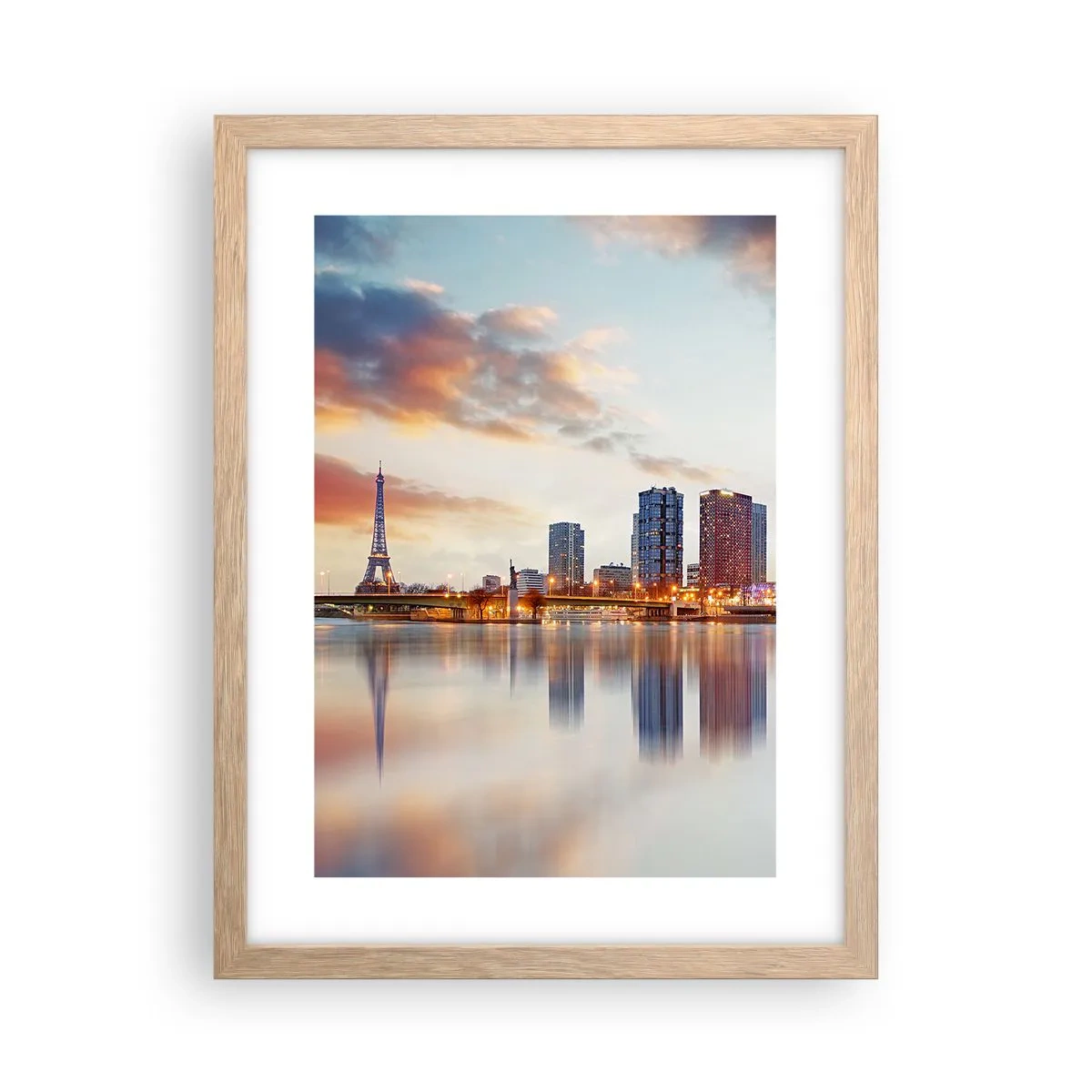 Poster în ramă de stejar deschis - Calmul monumental al Parisului - 30x40 cm