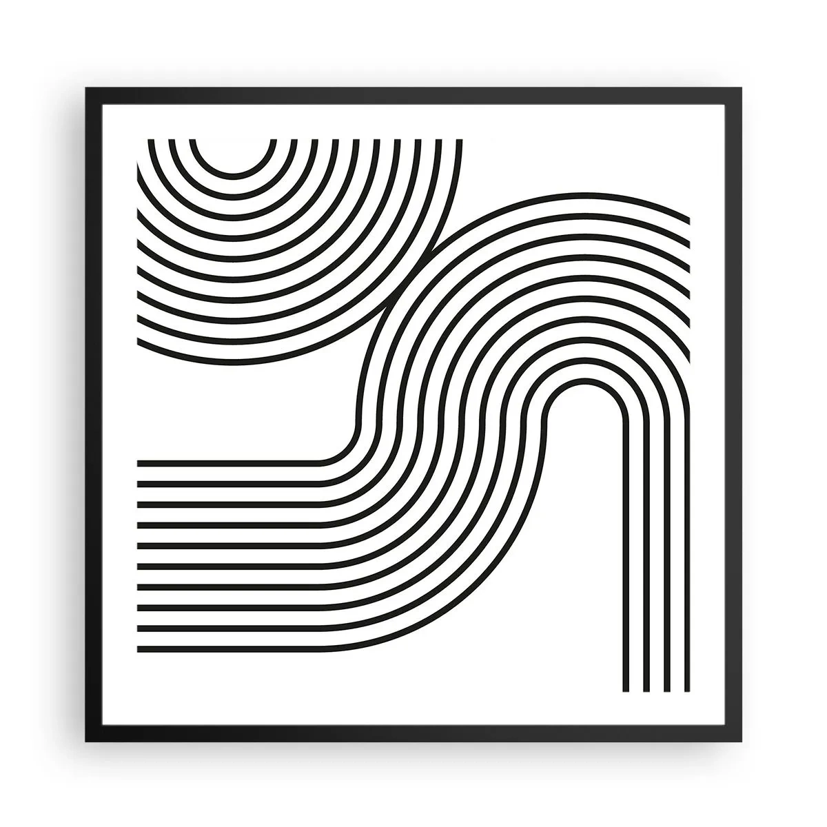 Poster în ramă neagră - Pe o curbă - 60x60 cm