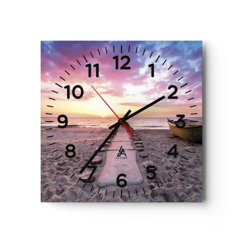 Ceas de perete - Ceas pe sticlă - Un moment de experiență profundă - 30x30 cm