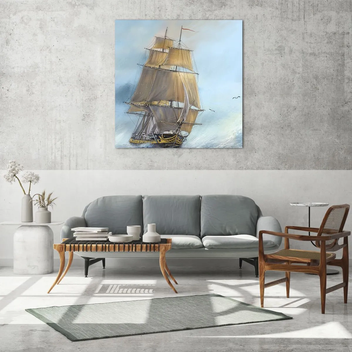 Tablou pe sticlă - Rulează pe valuri - 70x70 cm