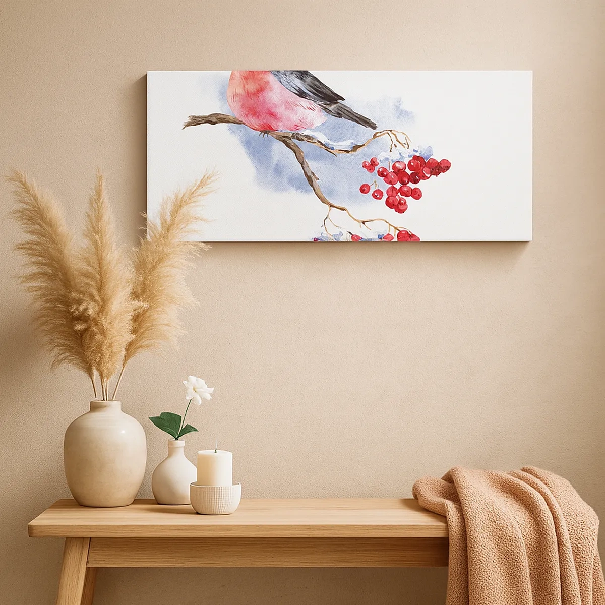 Tablou pe pânză - Iarna în culori - 30x30 cm