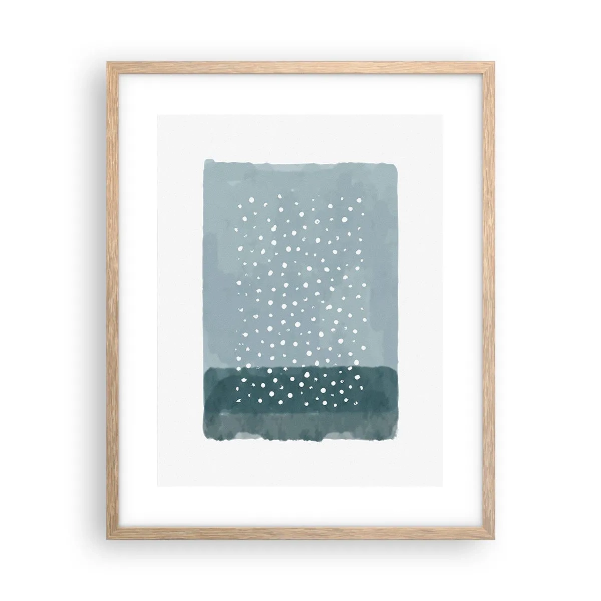 Poster în ramă de stejar deschis - Crescute pe albastru - 40x50 cm