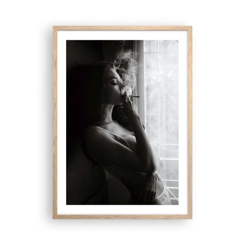 Poster în ramă de stejar deschis - Un moment senzual - 50x70 cm