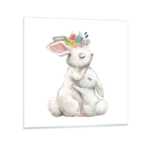 Tablou pe sticlă - Ca la mama - 30x30 cm