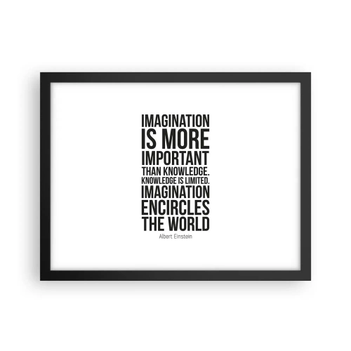 Poster în ramă neagră - Einstein despre puterea imaginației - 40x30 cm