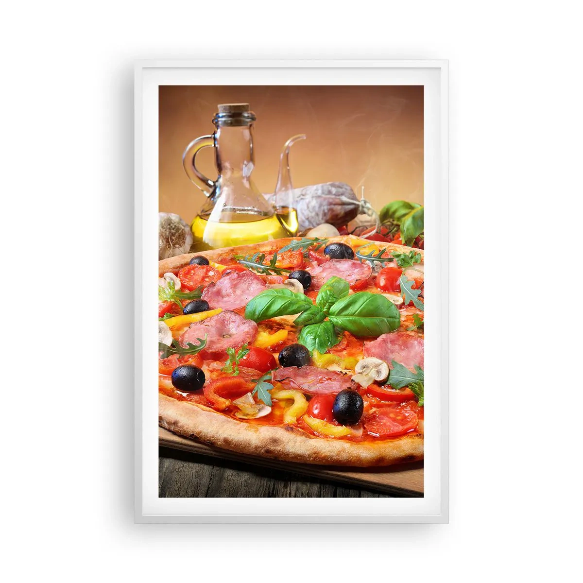 Poster în ramă albă - Cu o adevărată aromă italiană - 61x91 cm