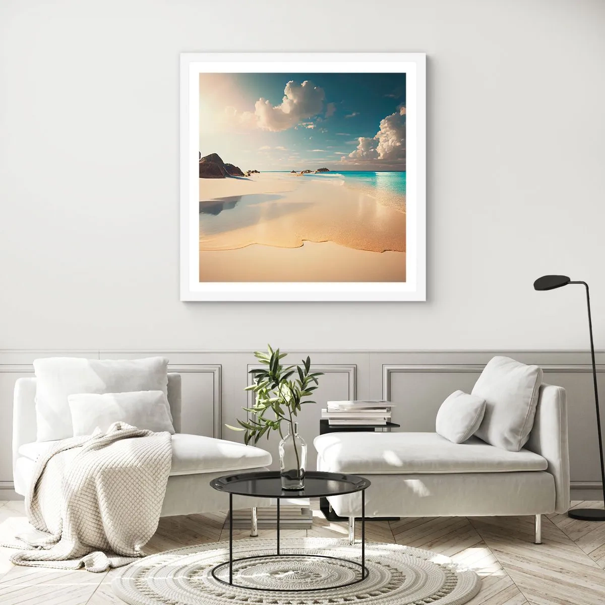 Poster în ramă albă - O zi de vis - 30x30 cm