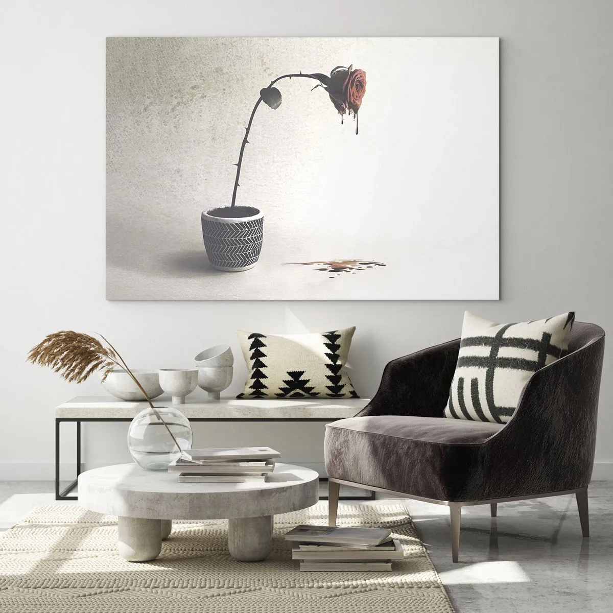 Tablou pe sticlă - Rosa dolorosa - 120x80 cm