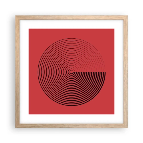 Poster în ramă de stejar deschis - Mișcare circulară - 40x40 cm