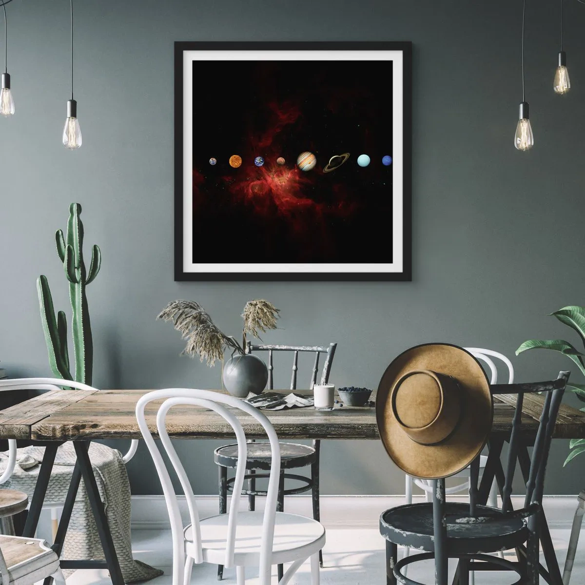 Poster în ramă neagră - Cartierul nostru - 50x50 cm