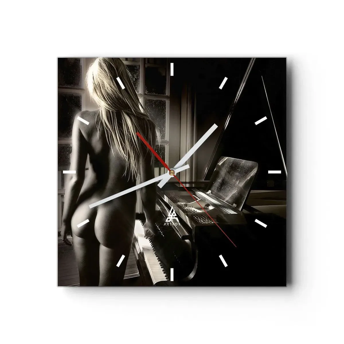 Ceas de perete - Ceas pe sticlă - Armonia perfectă a serii - 40x40 cm