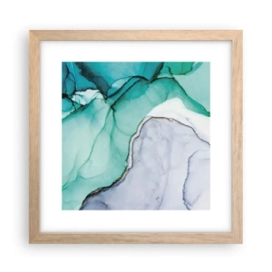 Poster în ramă de stejar deschis - Studiu în turcoaz - 30x30 cm