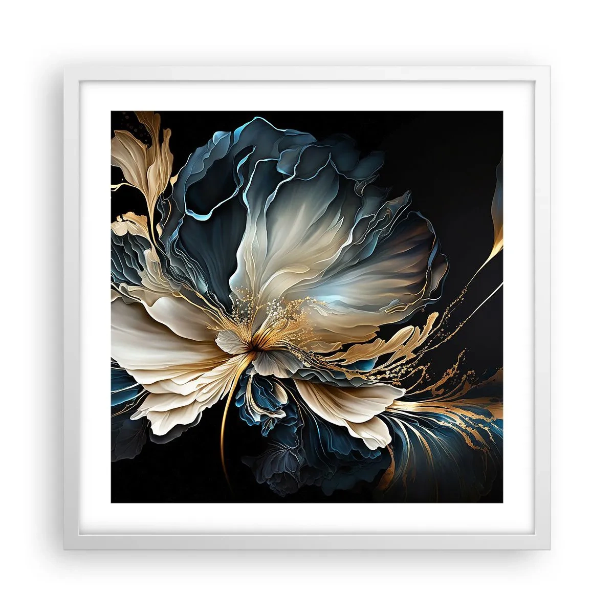 Poster în ramă albă - Povestea unei flori de iubire - 50x50 cm