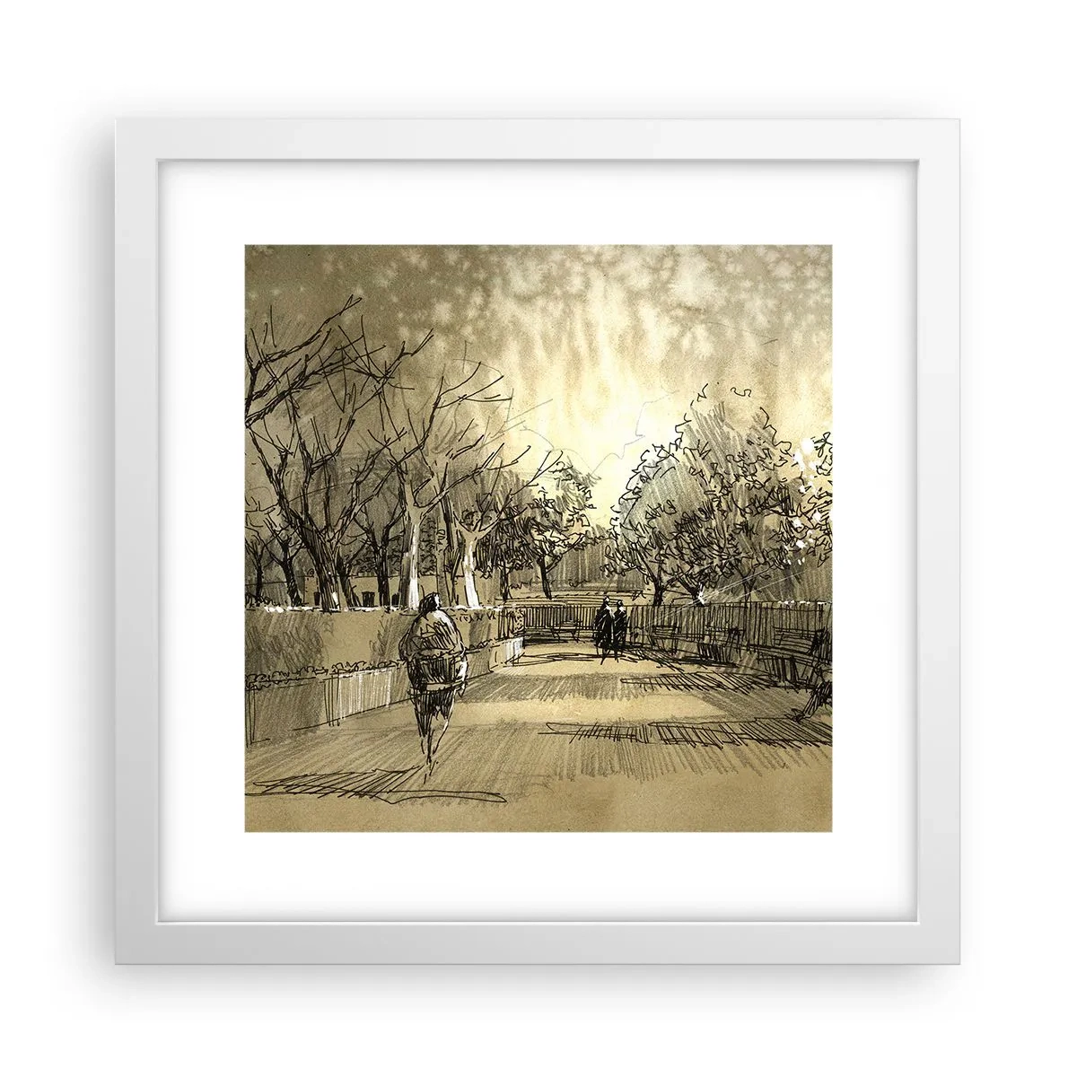 Poster în ramă albă - Un moment reținut cu pene - 30x30 cm