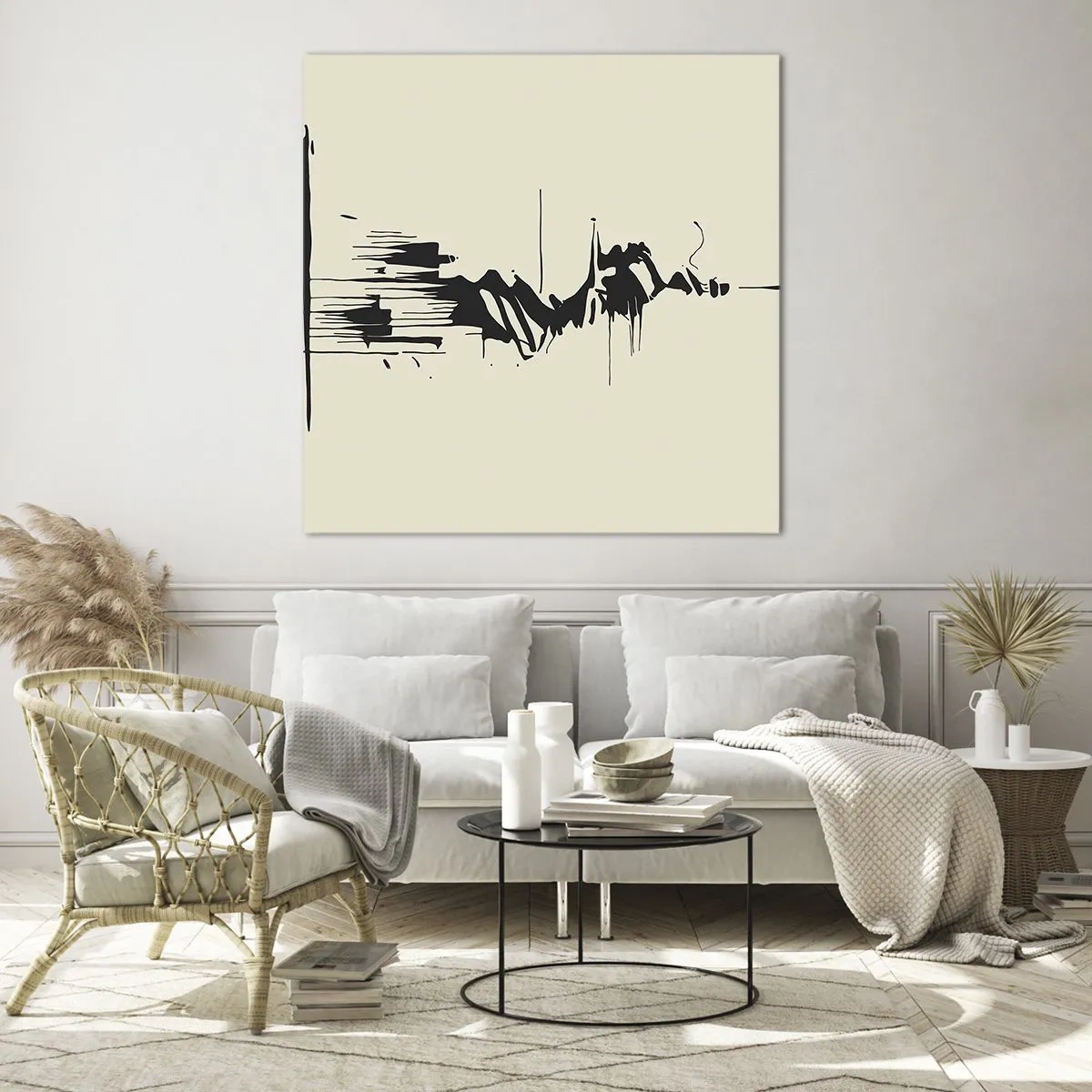 Tablou pe sticlă - Abstracție pripită - 40x40 cm