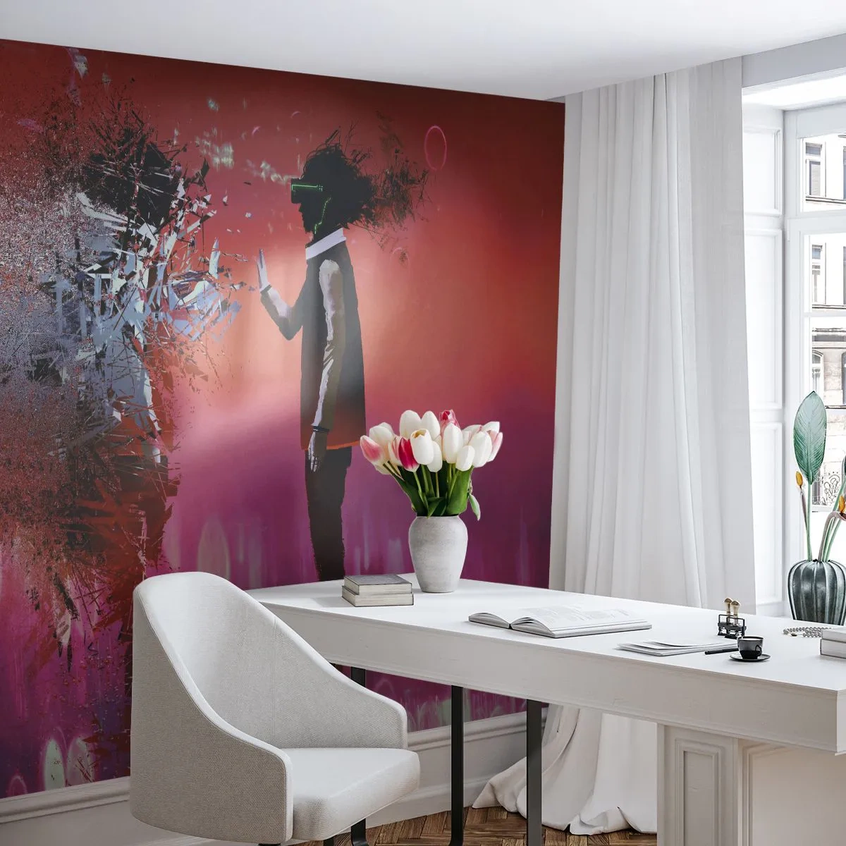 Tapet Premium Canvas - Este posibil să privești în interiorul tău? - Abstracția, Bucată, oameni - 150x105 cm