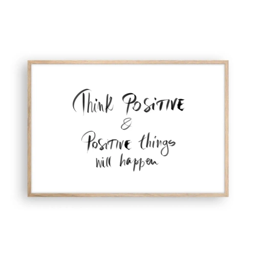 Poster în ramă de stejar deschis - Cum să trăim bine? - 91x61 cm