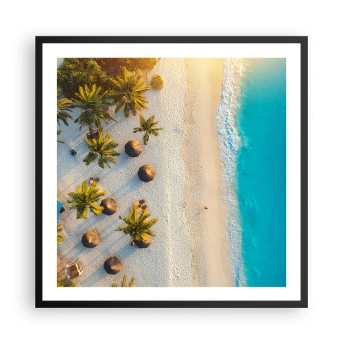 Poster în ramă neagră - Bun venit în paradis - 60x60 cm