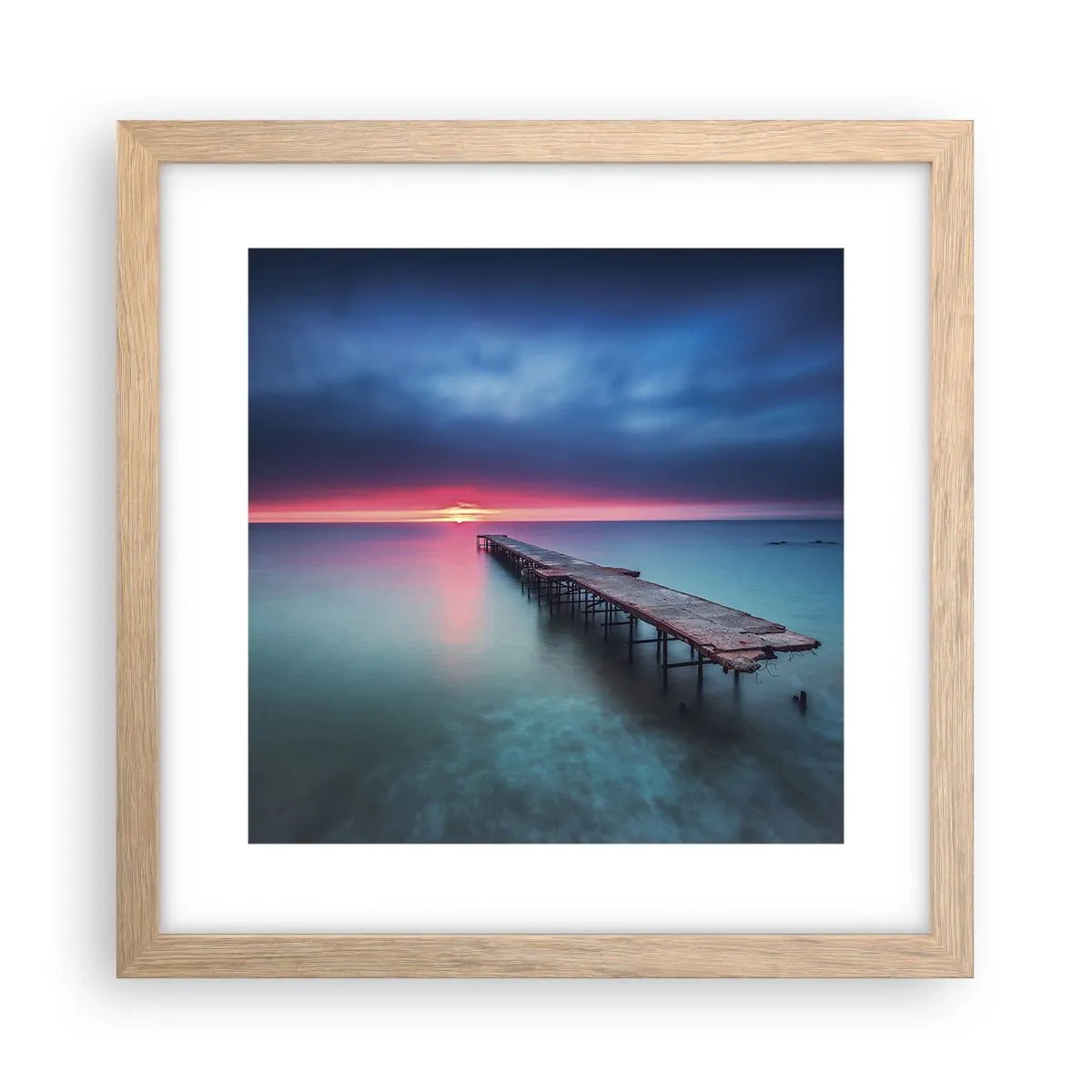 Poster în ramă de stejar deschis - Între cer și pământ - 30x30 cm