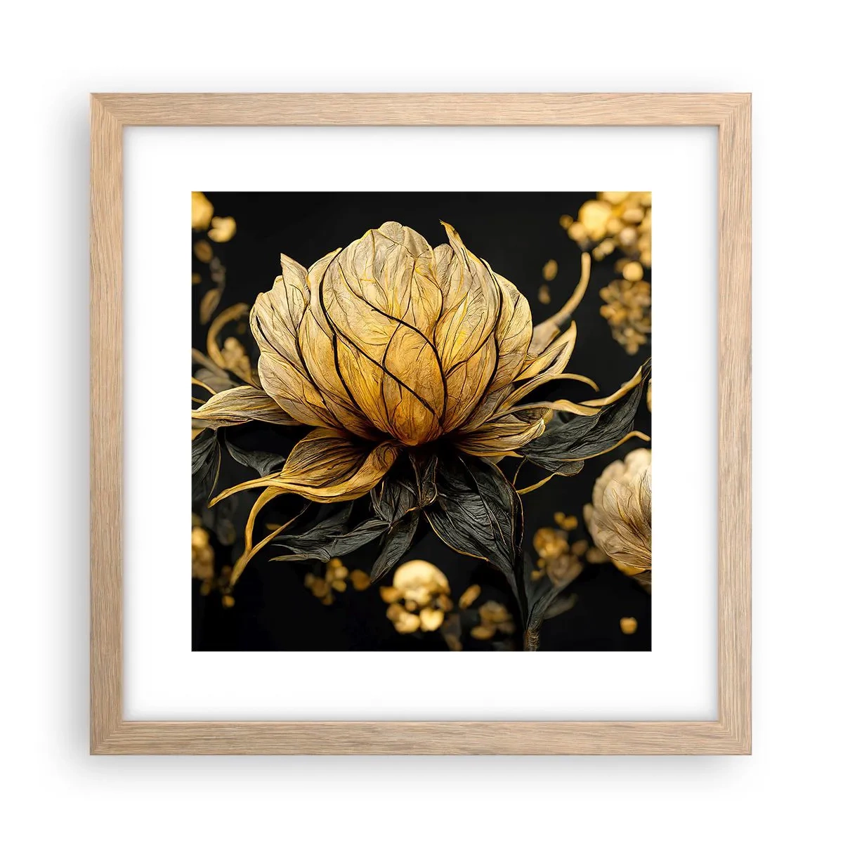 Poster în ramă de stejar deschis - Fragilitate subtilă - 30x30 cm