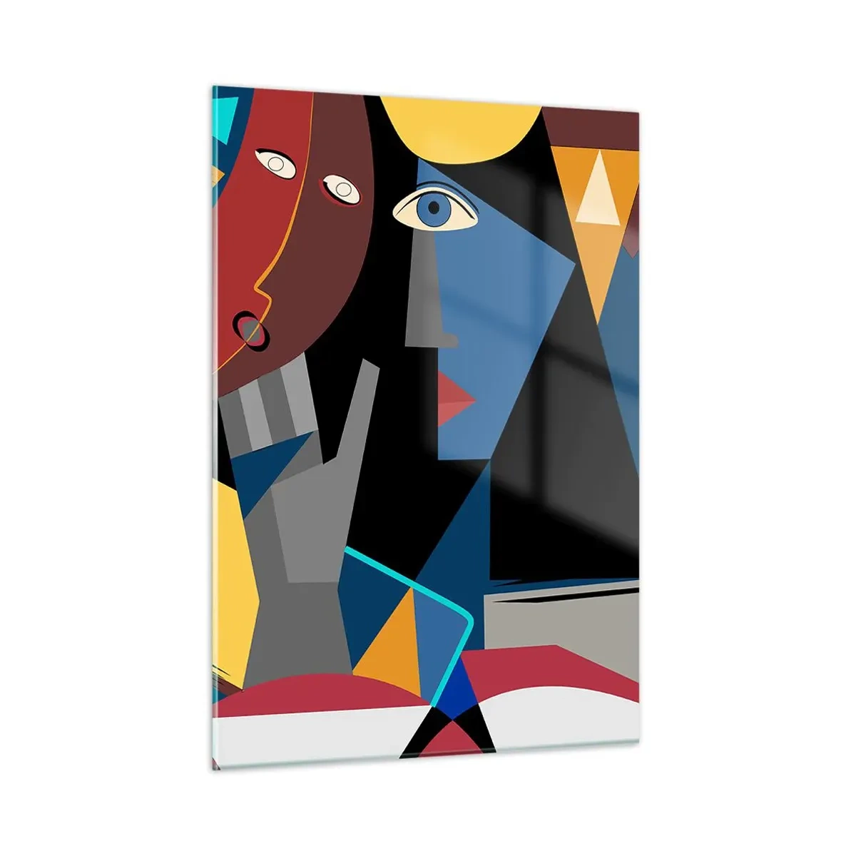 Tablou pe sticlă - Discuția cubiștilor - 50x70 cm