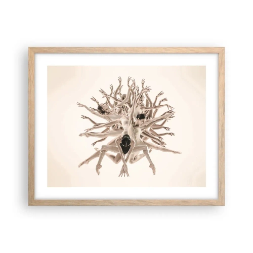 Poster în ramă de stejar deschis - Înflorirea în dans - 50x40 cm