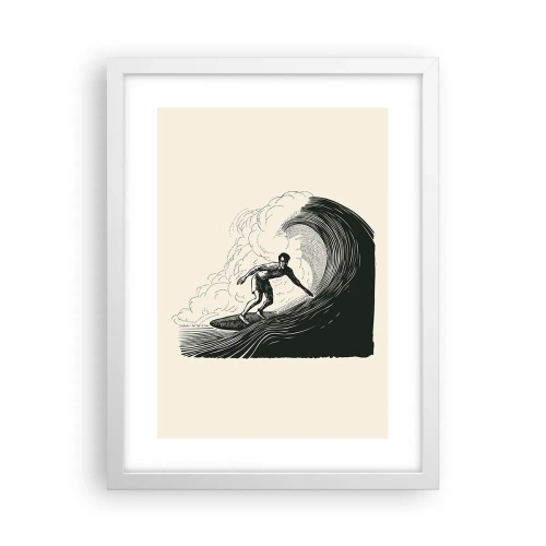 Poster în ramă albă - Regele valului - 30x40 cm
