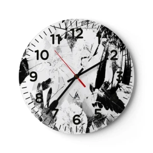 Ceas de perete - Ceas pe sticlă - Toamna în negativ - 40x40 cm