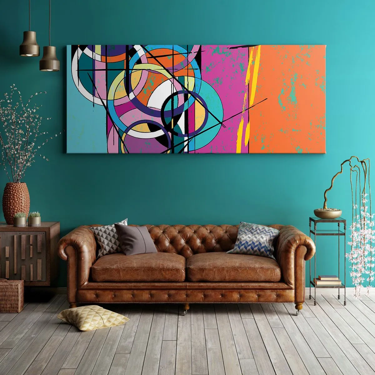 Tablou pe pânză - Roată cu roată - 160x50 cm