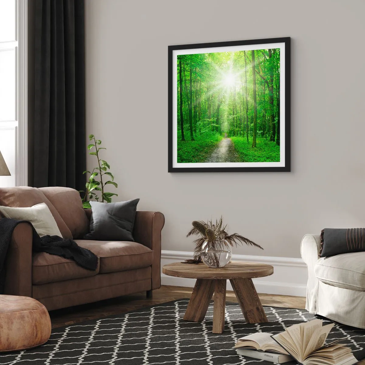 Poster în ramă neagră - Catedrala verde - 30x30 cm