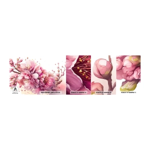 Mostră tapet autocolant Deluxe Sticker - Flori de cireș - Înflorit, Floare, Acuarelă - 100x30 cm