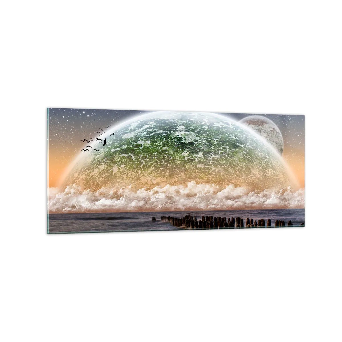 Tablou pe sticlă - Și lumea a ieșit din apă - 120x50 cm