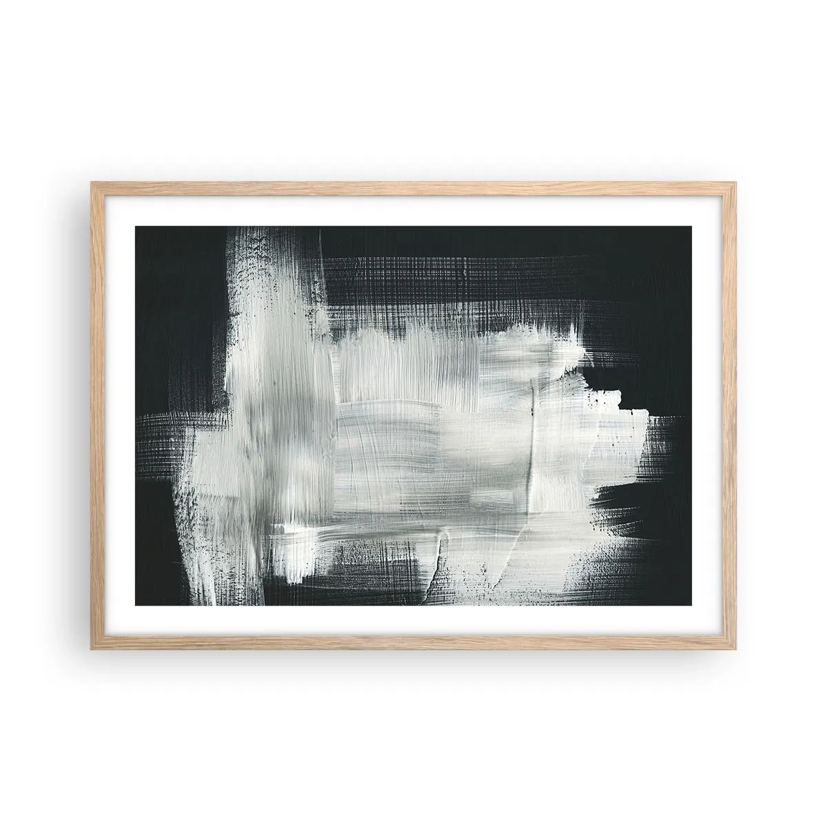 Poster în ramă de stejar deschis - Țesut vertical și orizontal - 70x50 cm