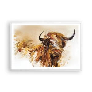 Poster în ramă albă - Mândria vânătorului - 91x61 cm