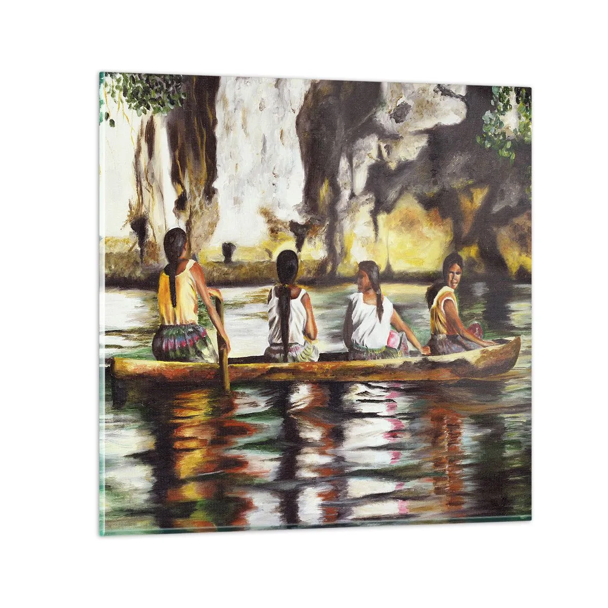 Tablou pe sticlă - Într-un paradis polinezian - 40x40 cm