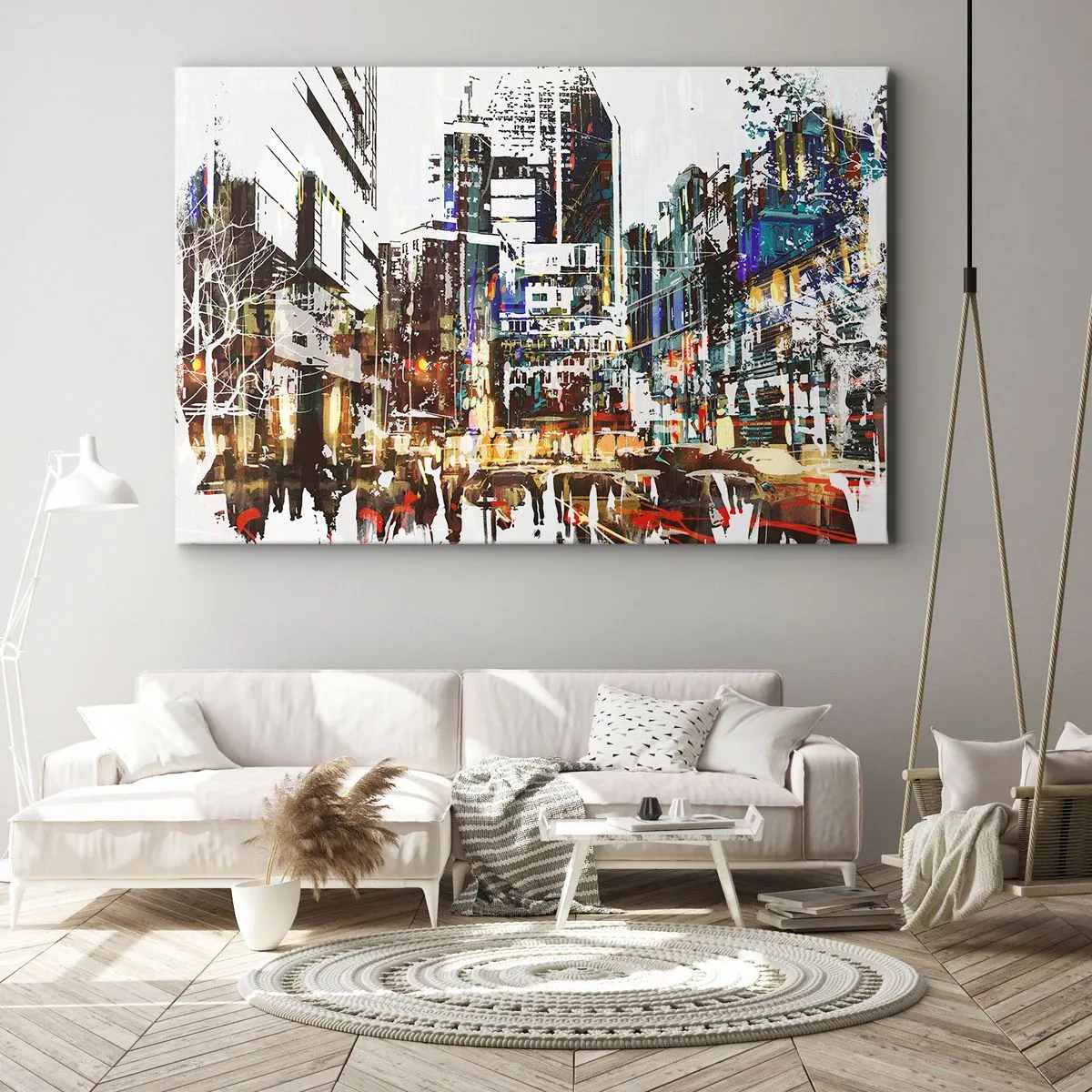 Tablou pe pânză - Orașul pâlpâind - 120x80 cm