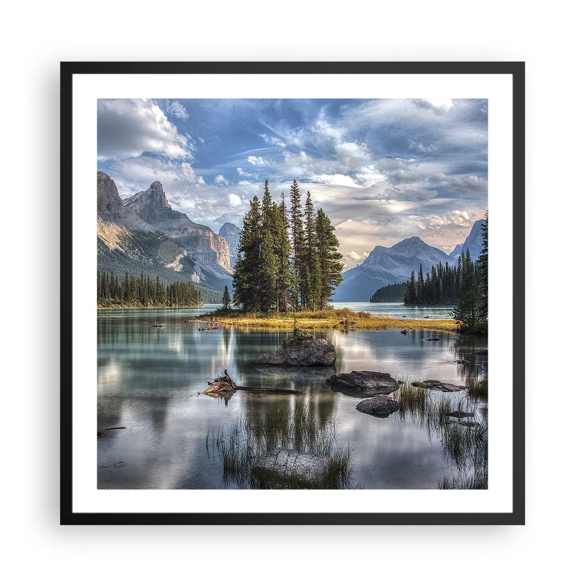 Poster în ramă neagră - La o apă mare și limpede… - 60x60 cm
