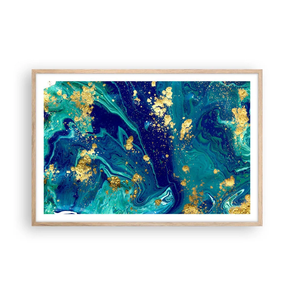 Poster în ramă de stejar deschis - Petale de soare  - 91x61 cm