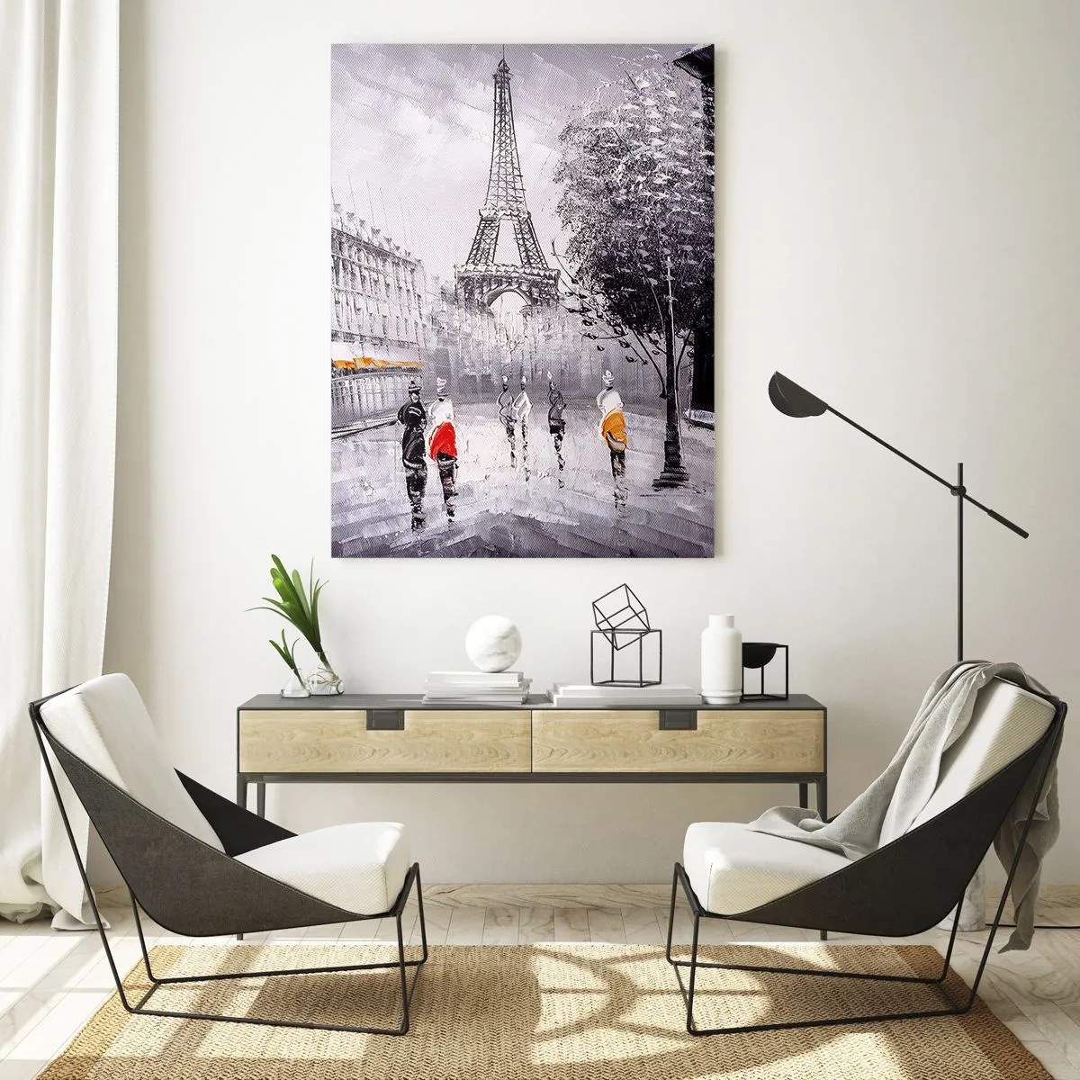 Tablou pe sticlă - O plimbare pariziană - 50x70 cm