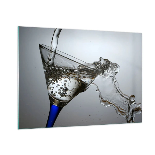 Tablou pe sticlă - Apă pură în sticlă de cristal - 100x70 cm