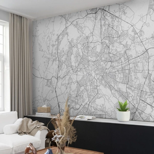 Tapet Premium Sand - Cerc roman - Oraș, Harta orasului, Roma - 100x70 cm