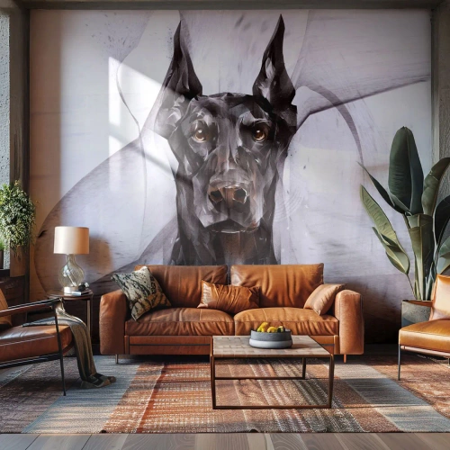 Tapet Autoadeziv Deluxe Sticker - Născut cu noblețe - Abstracția, Doberman, Câine - 250x175 cm