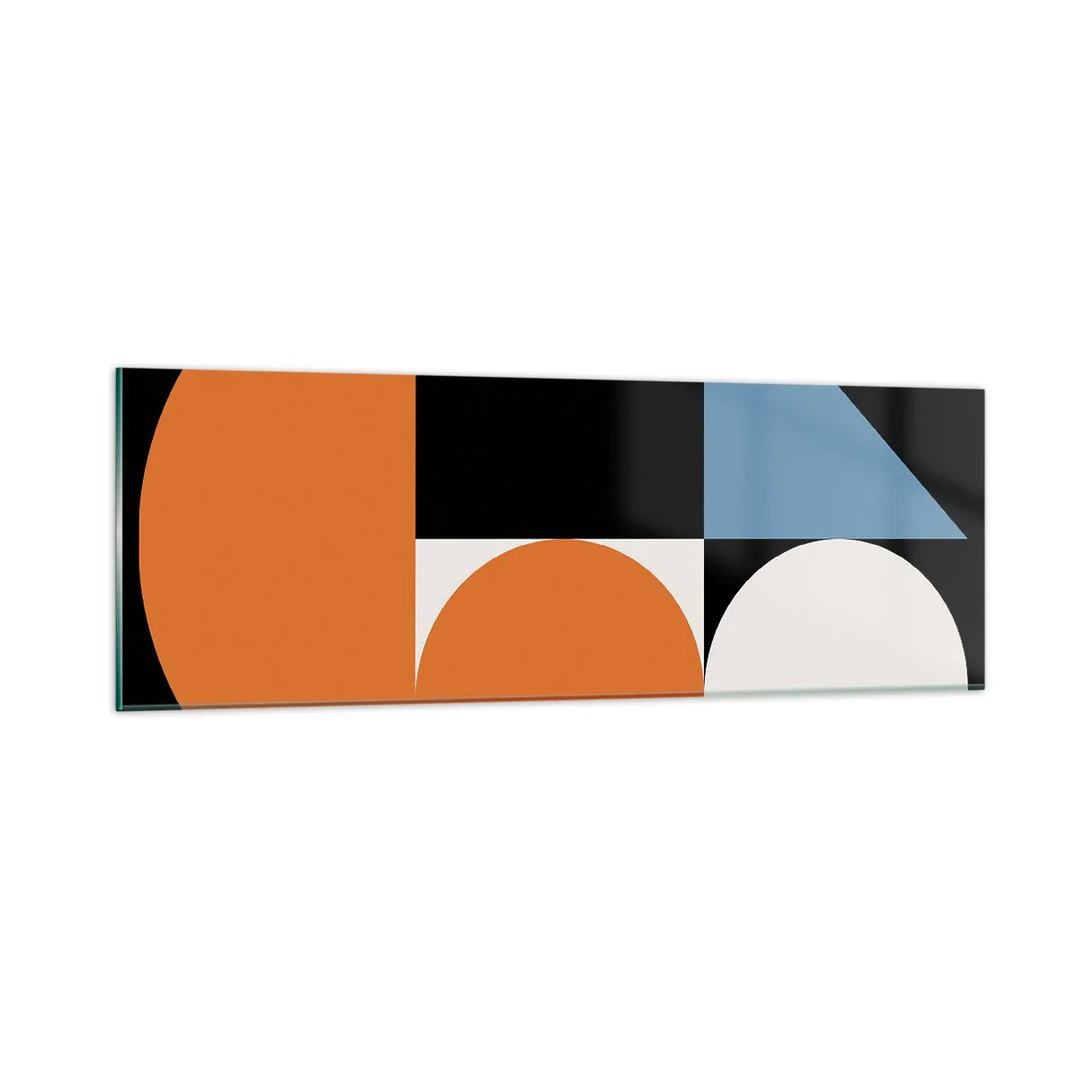 Tablou pe sticlă - Sistem de figuri - 90x30 cm
