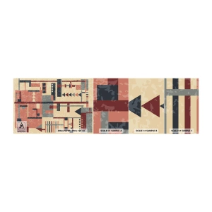 Mostră de Tapet Standard Eco - Combinație de verticale și orizontale - Abstracția, Bucată, Model modern - 100x30 cm