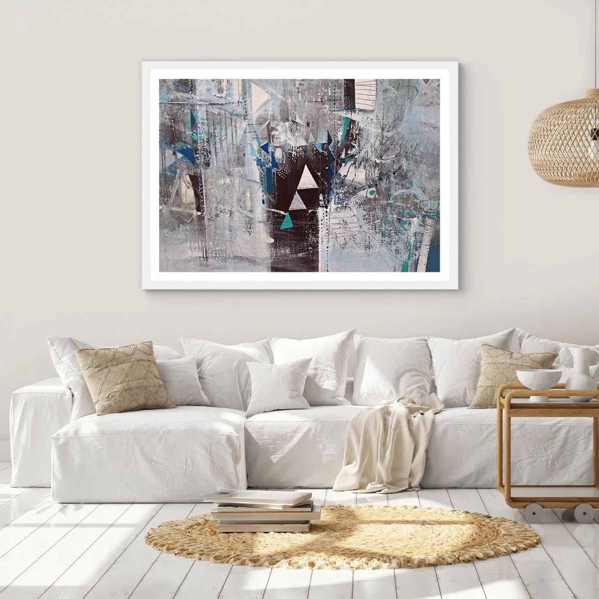 Poster în ramă albă - Ordinea superioară a triunghiurilor - 91x61 cm