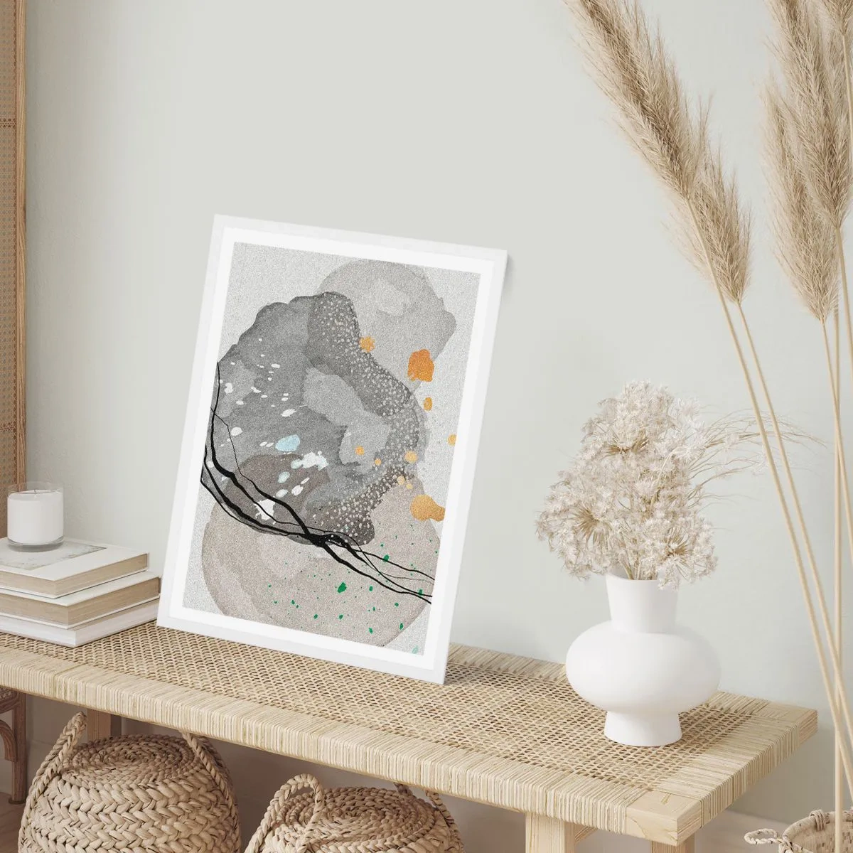 Poster în ramă albă - Compoziție organică - 70x100 cm